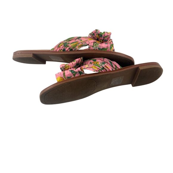 Kensie Womens Floral Print Slide Sandals Size 7.5 Satin - Picture 5 of 5